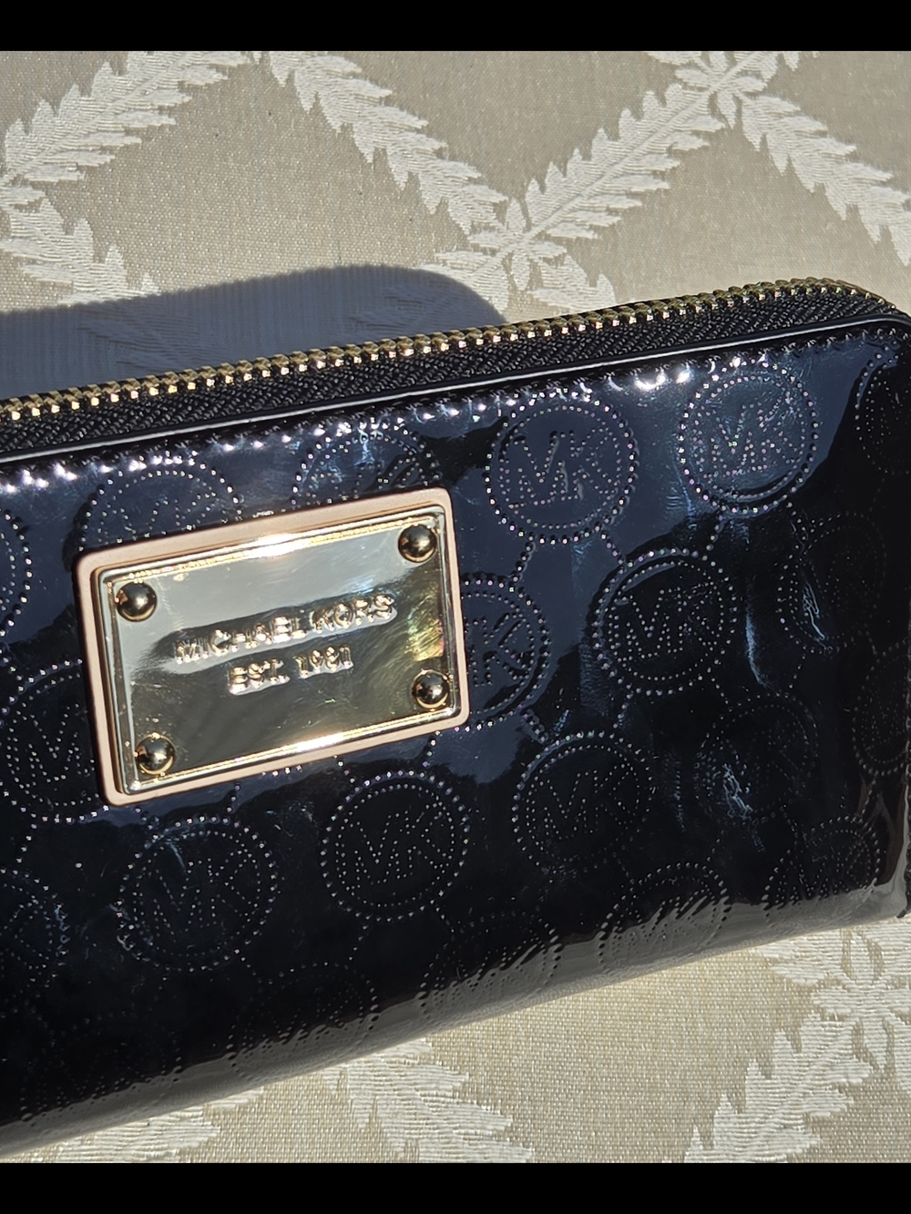 Michael Kors Women's Patent Leather Wallet in Black